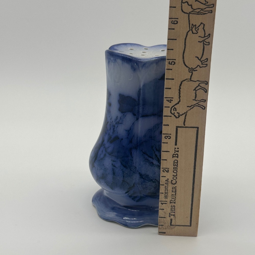 Victoria Flow Blue Hat Pin Holder Staffordshire Ironstone England Floral Antique - Picture 3 of 10